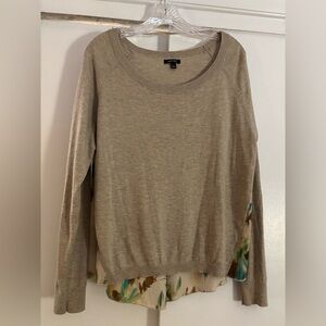 Apt. 9 Light Tan Knit Top with Floral Print